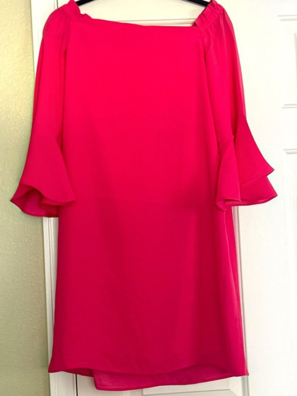 Trina Turk Pink off the shoulder Midi Dress